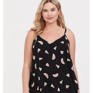 Sophie Black Chiffon Watermelon Swing Cami